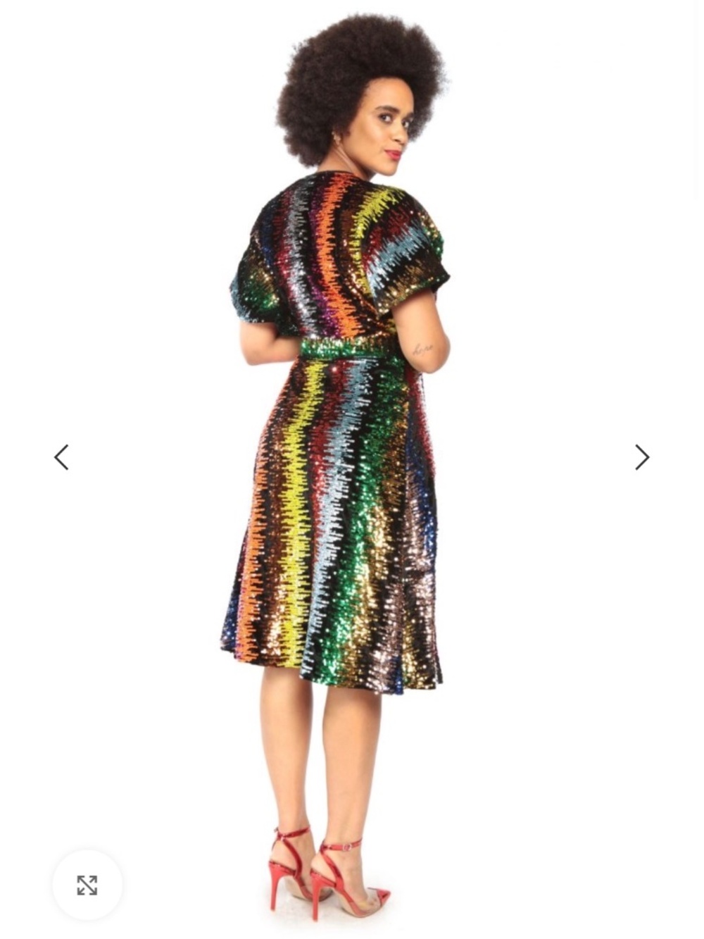 Rainbow sequin wrap dress